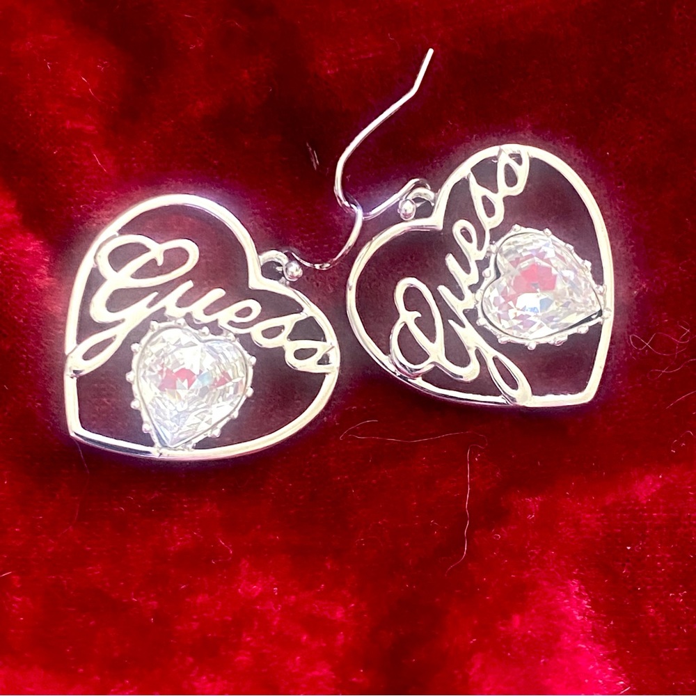 Guess Heart Shaped Earrings
